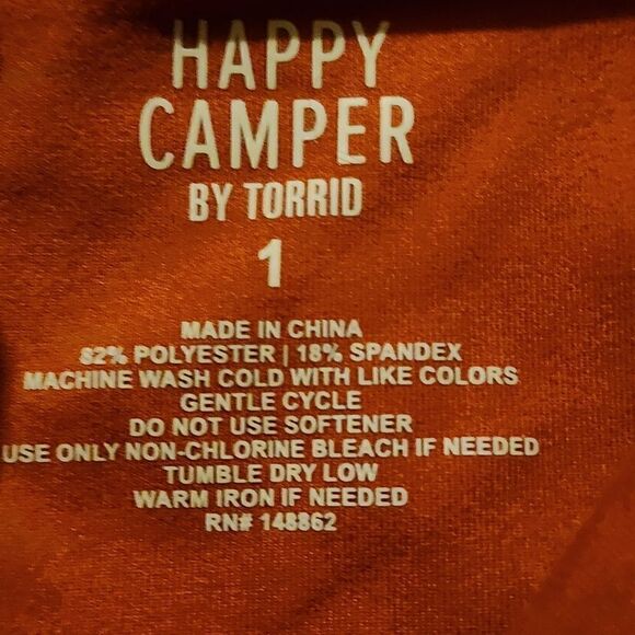 1X 14W 16W Torrid Pink Happy Camper Performance Bike Short 9" Pockets Stretch Ac - Picture 8 of 8